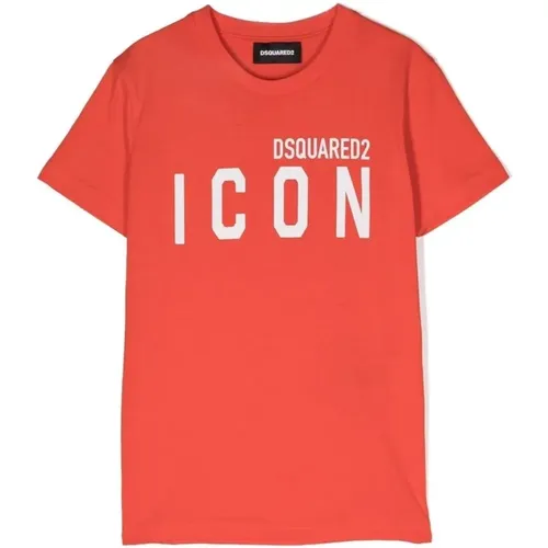 Kids Icon T Shirt , male, Sizes: 12 Y, 10 Y, 16 Y, 8 Y, 14 Y, 6 Y, 4 Y - Dsquared2 - Modalova