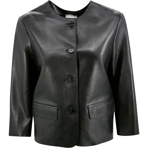 Lambskin Jacket with Round Neck , female, Sizes: M, XS - P.a.r.o.s.h. - Modalova