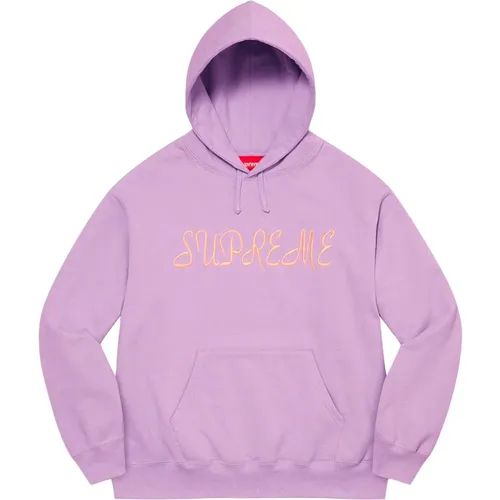 Script Hooded Sweatshirt Violet , male, Sizes: M - Supreme - Modalova