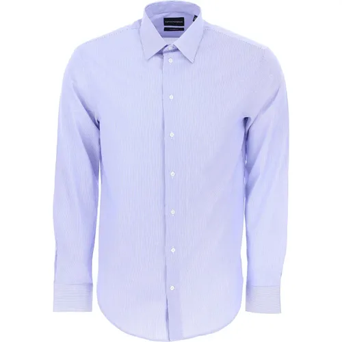 Formelles Hemd, Blau und Grün Klar Blau , Herren, Größe: 6XL - Emporio Armani - Modalova