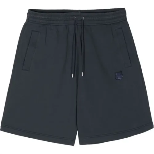 Navy Blaue Jersey Shorts , Herren, Größe: L - Maison Kitsuné - Modalova