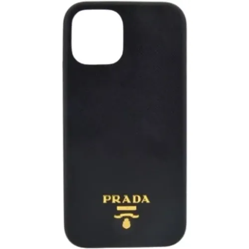 Schwarzes Leder iPhone 12/12 Pro Hülle - Prada - Modalova