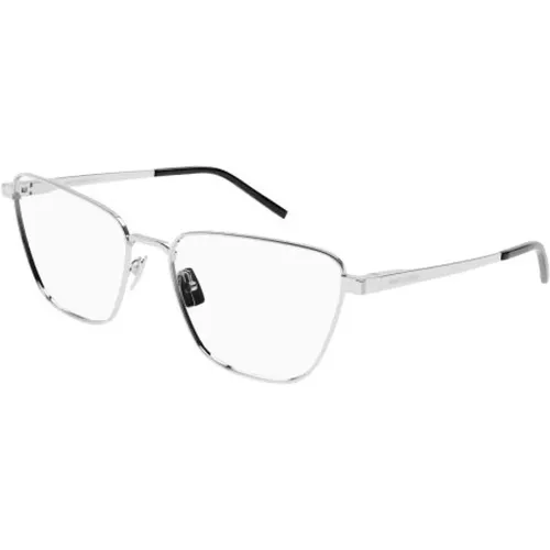 SL 551 OPT Silber Transparente Brille , unisex, Größe: 57 MM - Saint Laurent - Modalova