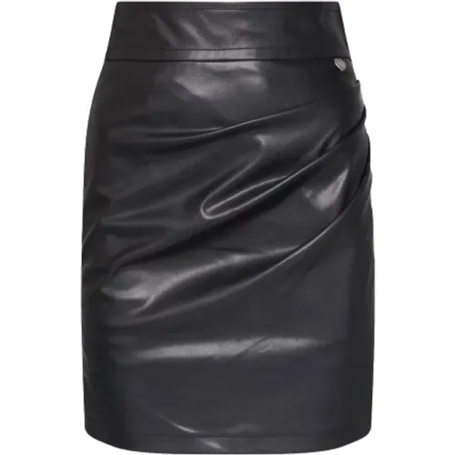 Draped Faux Leather Skirt , female, Sizes: XS, 2XS - Twinset - Modalova