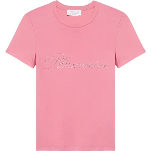 Bubblegum Logo T-Shirt , female, Sizes: S, M - Blumarine - Modalova