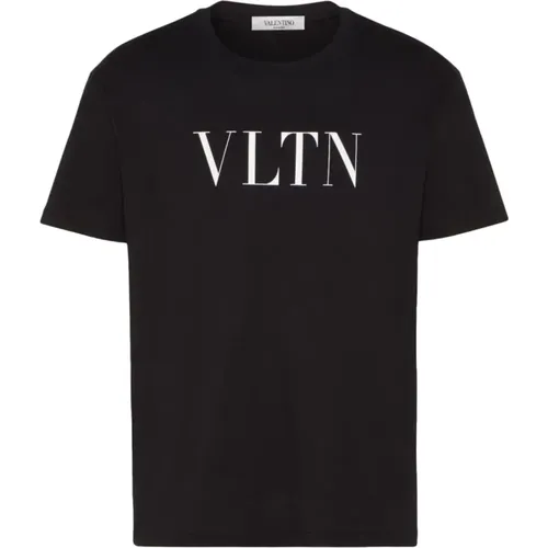 Vltn Print Cotton T-shirt , male, Sizes: L, XL - Valentino Garavani - Modalova