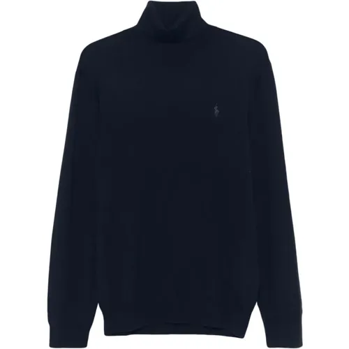 Blauer Wollstrickpullover , Herren, Größe: 2XL - Polo Ralph Lauren - Modalova