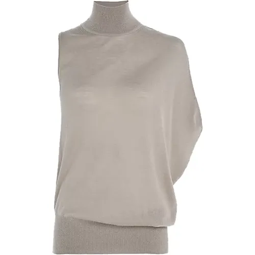 Neutrale Taupe Wollpullover , Damen, Größe: M - Calvin Klein - Modalova