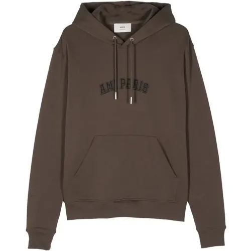 Cotton Hoodie with Drawstring , male, Sizes: L, S, XL, M - Ami Paris - Modalova