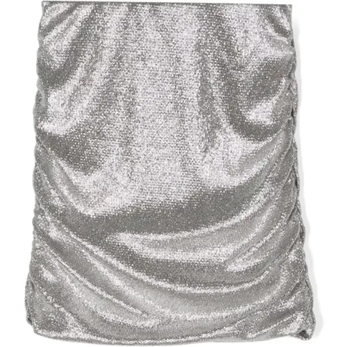 Metallic Mini Rock mit Seitensammlung,Silber Metallic Mini Rock Drapiertes Design - Blumarine - Modalova