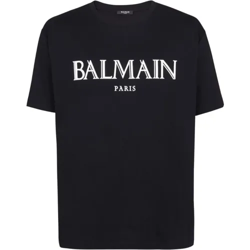 Logo Print T-shirt , male, Sizes: L, 2XL, XL - Balmain - Modalova