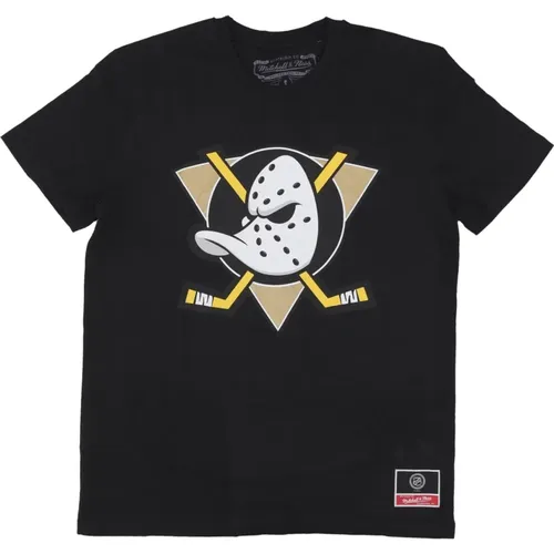 Anaheim Ducks Logo Tee Schwarz , Herren, Größe: M - Mitchell & Ness - Modalova