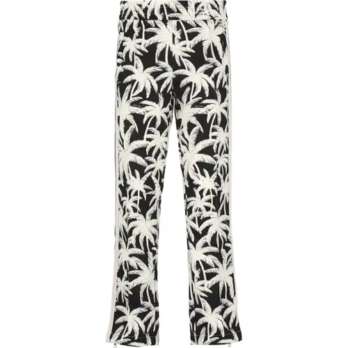 Black Trousers with Contrasting Palms Print , male, Sizes: L, M - Palm Angels - Modalova