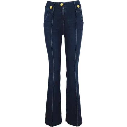 Slim Flare Jeans mit Knöpfen , Damen, Größe: W29 - Gaëlle Paris - Modalova