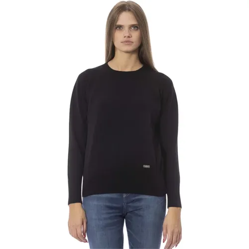 Gerippter Rundhalsausschnitt Pullover , Damen, Größe: XS - Baldinini - Modalova