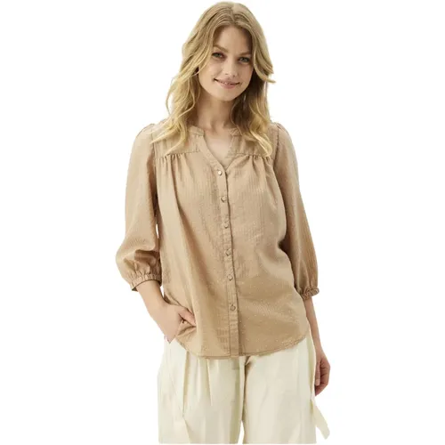 Flora Shirt Sand Blouse , female, Sizes: M, XL, 2XL, S, L - IN Front - Modalova