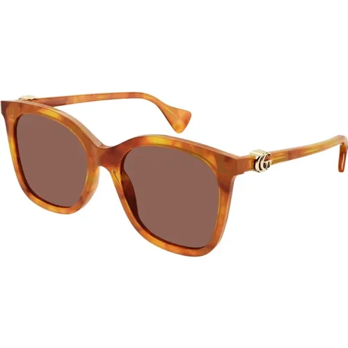 Feminine Cat-Eye Sunglasses , female, Sizes: 55 MM - Gucci - Modalova