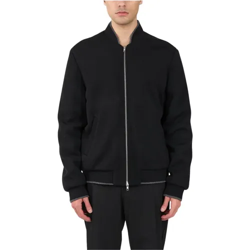 Zip-up Wool Blend Bomber Jacket , male, Sizes: L, XL, M - Mauro Grifoni - Modalova