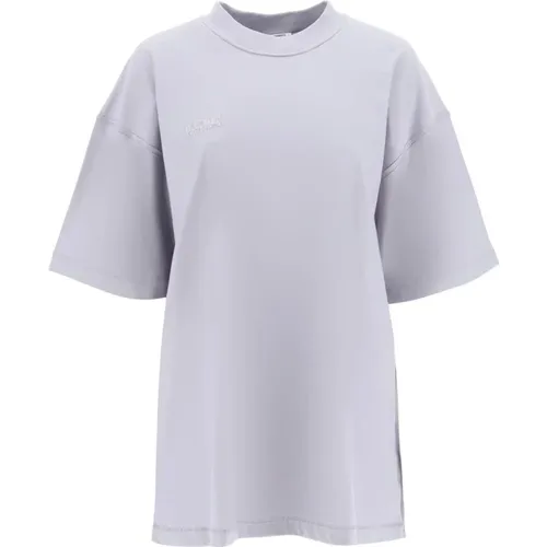Oversized T-Shirt aus Bio-Baumwolle mit gesticktem Logo - Vetements - Modalova