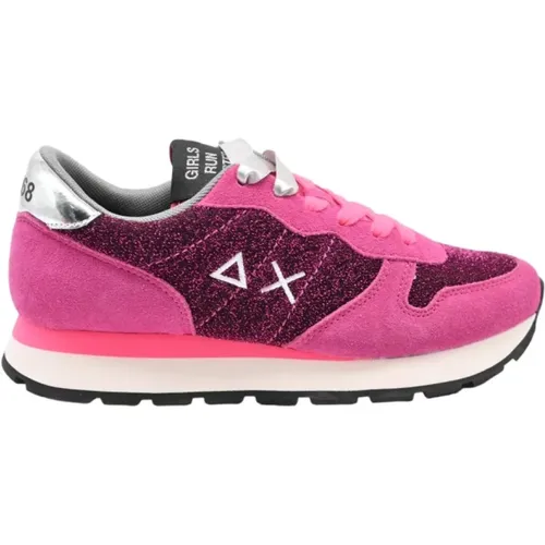 Running Sneakers - Glitter Fuxia , female, Sizes: 5 UK - Sun68 - Modalova
