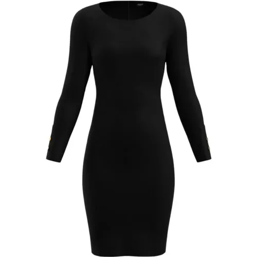 Round Neck Dress with Buttoned Sleeves , female, Sizes: L - Marella - Modalova