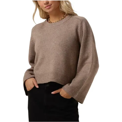 Beiger Crop Strickpullover , Damen, Größe: XL - Co'Couture - Modalova