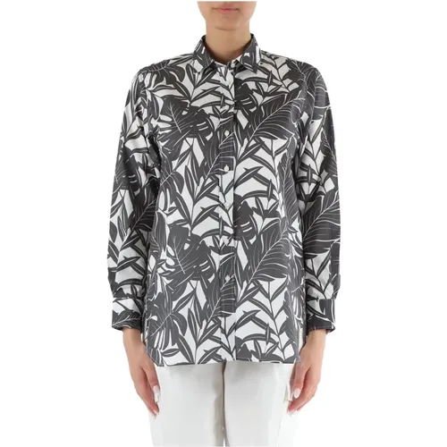 Oversized Baumwollhemd mit All-Over-Print , Damen, Größe: M - Sun68 - Modalova