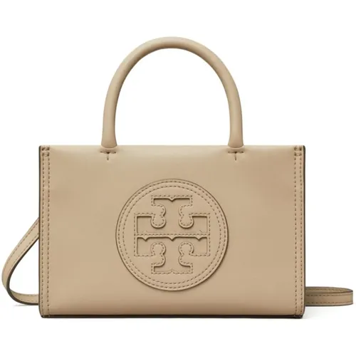 Weiße Schultertasche mit geprägtem Logo , Damen, Größe: ONE Size - TORY BURCH - Modalova