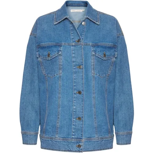 Coole Oversize Denimjacke mit Smarten Nähten und Knopfverschluss , Damen, Größe: L - InWear - Modalova