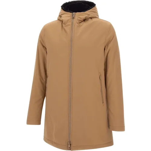 Camel Parka Water-Repellent Faux Fur Lined , male, Sizes: 2XL, L, XL, 3XL, M - Herno - Modalova