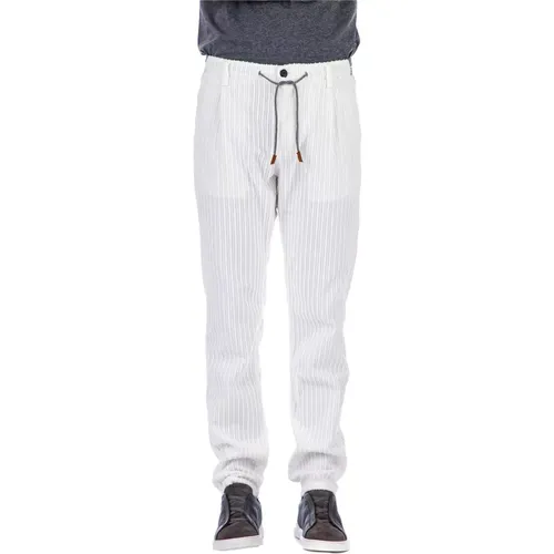 Trousers with Zipper and Drawstring Waist , male, Sizes: W30, W31 - Eleventy - Modalova