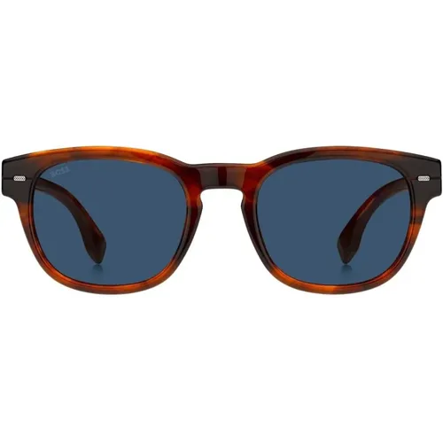 Braune Horn/Blau Sonnenbrille,Schwarze/braune blau getönte Sonnenbrille - Hugo Boss - Modalova