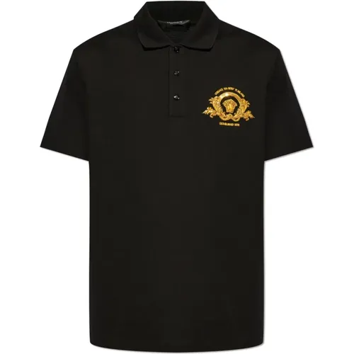 Polo mit Logo , Herren, Größe: M - Versace - Modalova