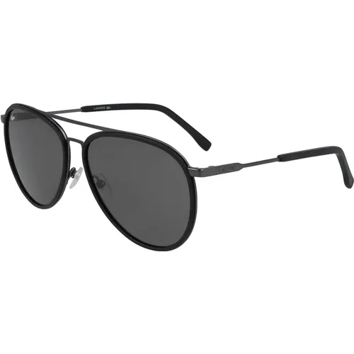 Sonnenbrille Schwarz Silber Matt Stil L215S , unisex, Größe: 60 MM - Lacoste - Modalova