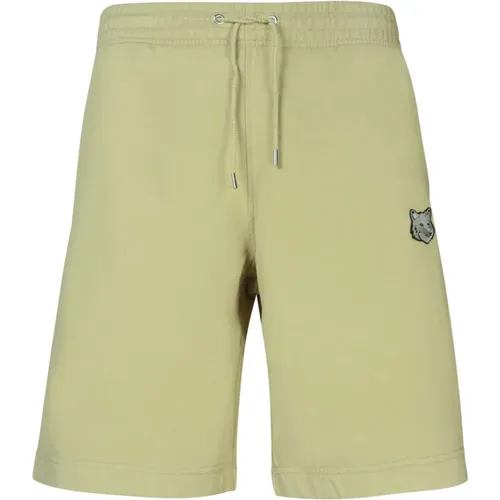 Baumwollshorts mit Besticktem Patch , Herren, Größe: L - Maison Kitsuné - Modalova