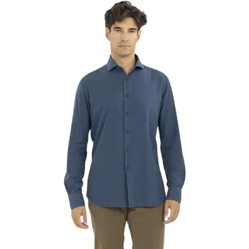 Washed Cotton Shirt with Italian Collar , male, Sizes: M, 3XL - Xacus - Modalova