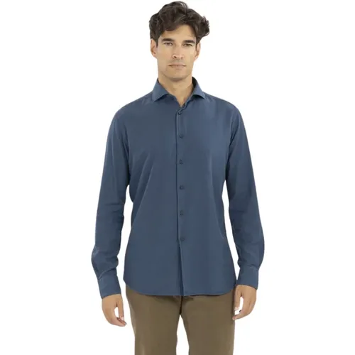 Washed Cotton Shirt with Italian Collar , male, Sizes: M, S, 3XL - Xacus - Modalova