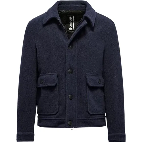 Boiled Wool Effect Shirt-Jacket , male, Sizes: 2XL, 3XL - BomBoogie - Modalova
