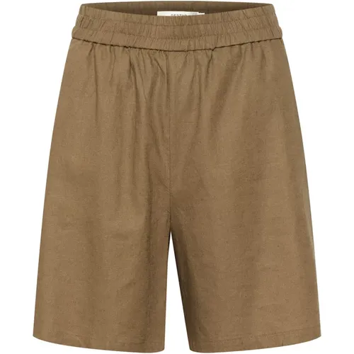 Stone Gray Linen Shorts & Knickers , female, Sizes: XS, S, 2XS, L, 2XL, XL, M - Gestuz - Modalova