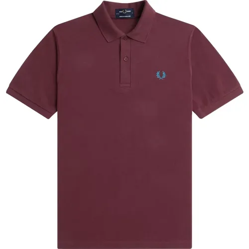 Original Plain Polo in Oxblood & Ocean , Herren, Größe: 3XS - Fred Perry - Modalova