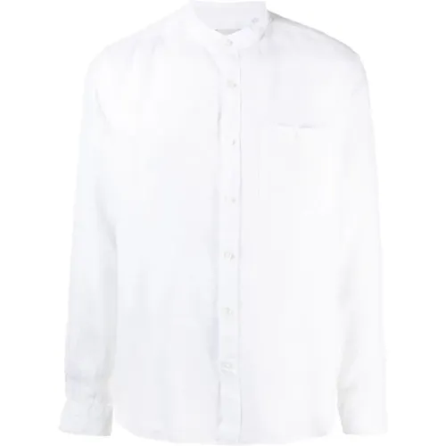 Weißes Mandarin-Kragenhemd , Herren, Größe: XL - Woolrich - Modalova