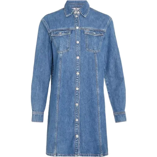 Classic Casual Denim Dress , female, Sizes: XS, S - Tommy Hilfiger - Modalova