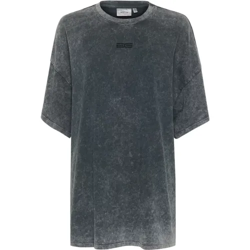 Oversize Tee Top Dunkelgrau , Damen, Größe: 2XS - Gestuz - Modalova