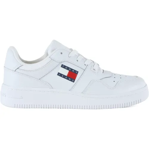 Leder Retro Basket Sneakers , Damen, Größe: 41 EU - Tommy Jeans - Modalova