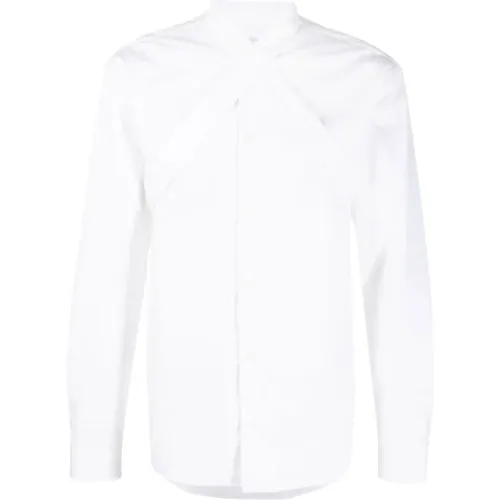 Off , Strap-Detail Cotton Shirt , male, Sizes: M - Off White - Modalova
