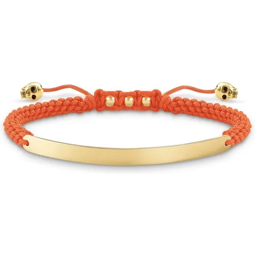 Orange Gold Bracelet Nylon 925 Silver , female, Sizes: ONE SIZE - Thomas Sabo - Modalova