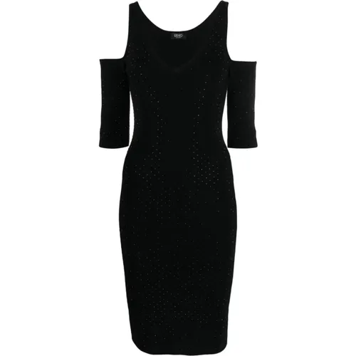 Rhinestone Cold-Shoulder Dress , female, Sizes: M - Liu Jo - Modalova