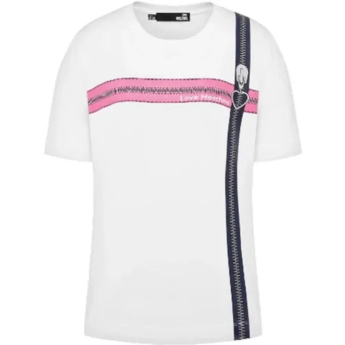 Lässiges Baumwoll-T-Shirt für Frauen , Damen, Größe: M - Love Moschino - Modalova