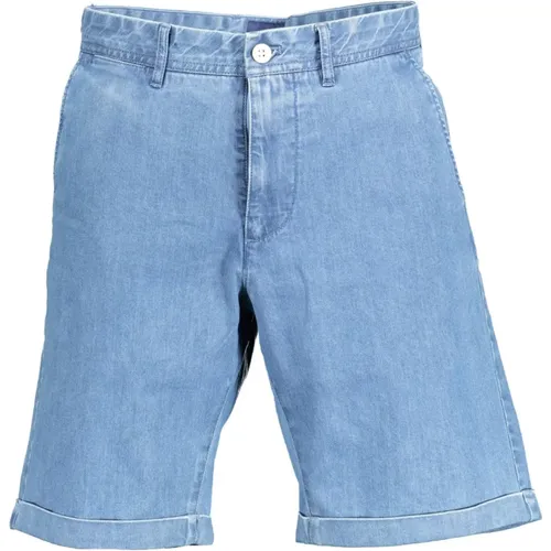 Blaue Bermuda-Shorts mit Logo Gant - Gant - Modalova