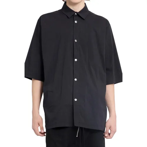 Schwarzes Oversize-Shirt mit kurzen Ärmeln - Thom Krom - Modalova